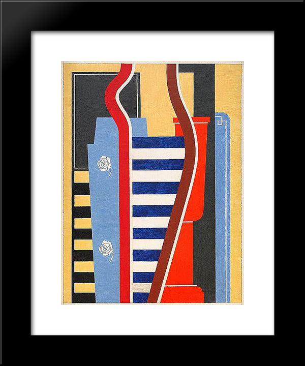 Composition Geometrique 20x24 Black Modern Wood Framed Art Print Poster by Carlsund, Otto Gustav