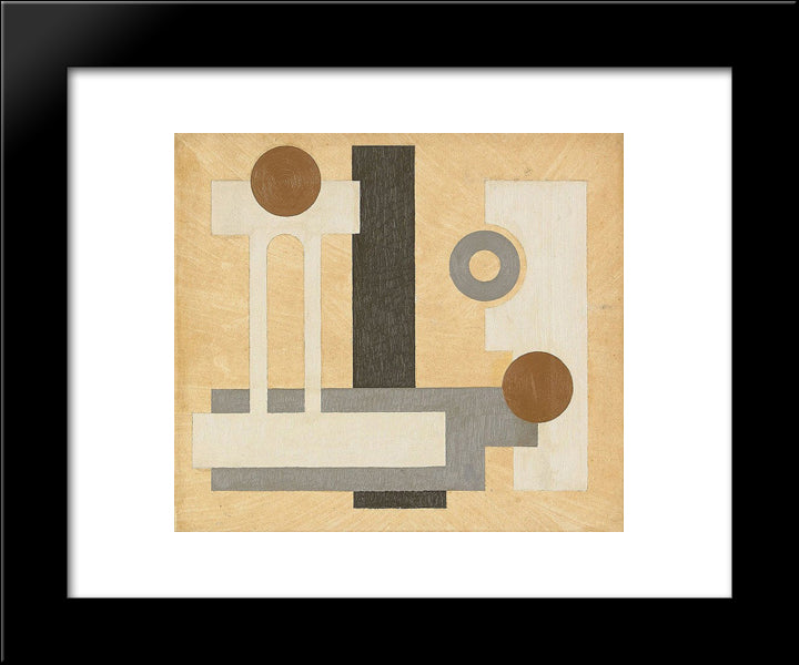 Komposition 20x24 Black Modern Wood Framed Art Print Poster by Carlsund, Otto Gustav