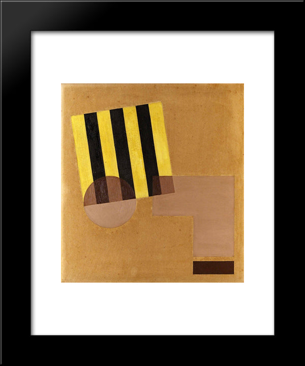 Konstruktion 20x24 Black Modern Wood Framed Art Print Poster by Carlsund, Otto Gustav