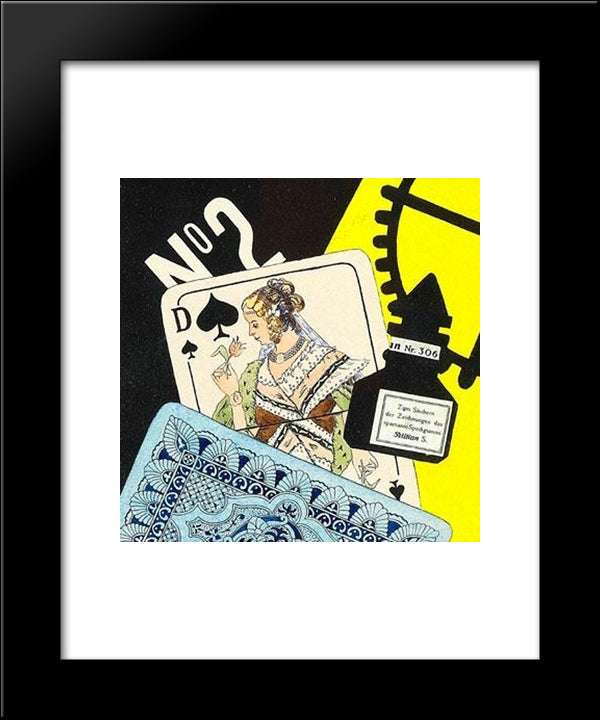 Playing Cards 20x24 Black Modern Wood Framed Art Print Poster by Carlsund, Otto Gustav