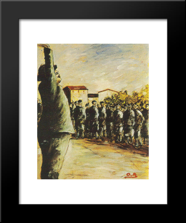 Adunata 20x24 Black Modern Wood Framed Art Print Poster by Rosai, Ottone