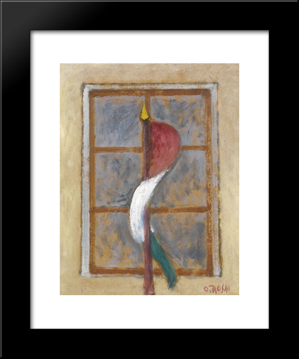 La Bandiera 20x24 Black Modern Wood Framed Art Print Poster by Rosai, Ottone