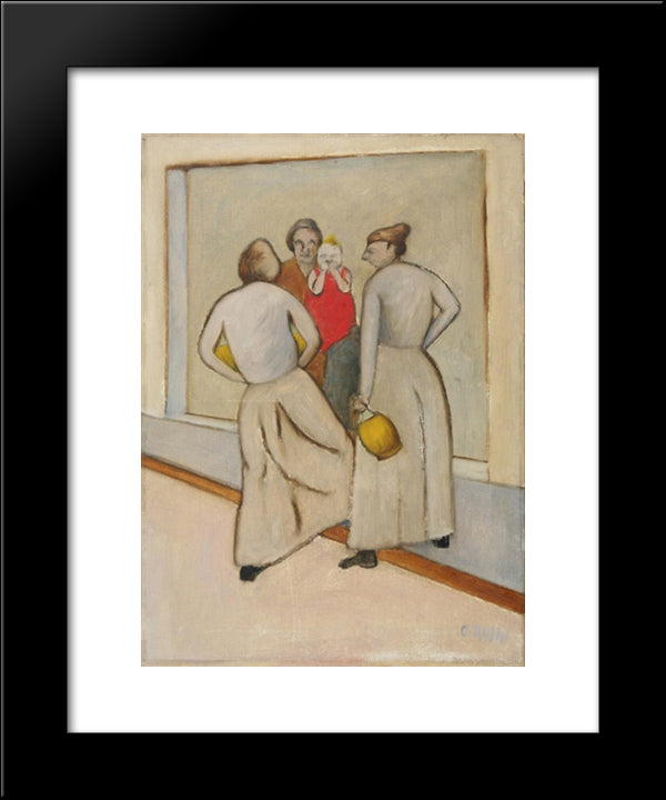 La Fonte 20x24 Black Modern Wood Framed Art Print Poster by Rosai, Ottone
