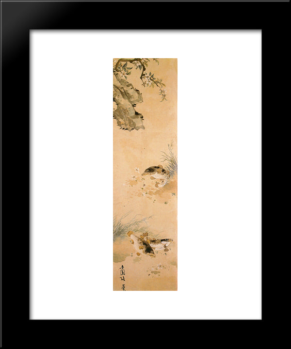 Fish And Crab 20x24 Black Modern Wood Framed Art Print Poster by Owon