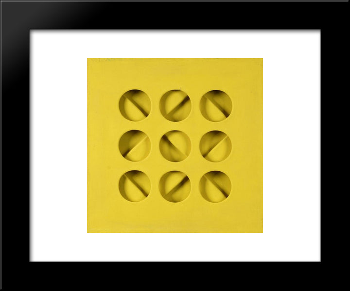 Intersuperficie Curva - Dal Giallo 20x24 Black Modern Wood Framed Art Print Poster by Scheggi, Paolo