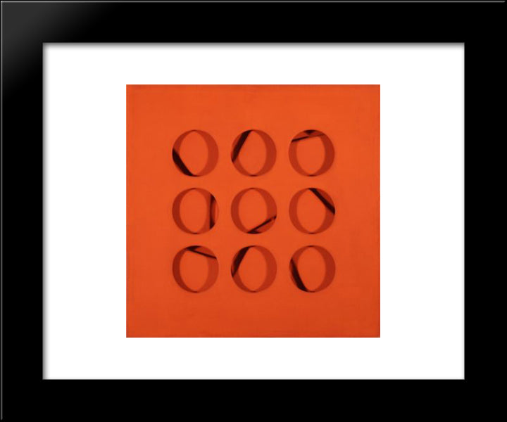 Intersuperficie Curva Rossa 20x24 Black Modern Wood Framed Art Print Poster by Scheggi, Paolo