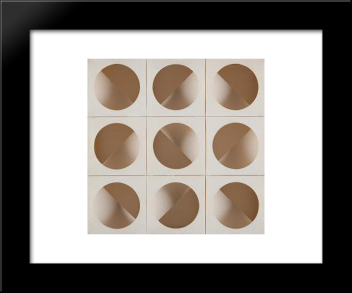 Struttura Modulare 20x24 Black Modern Wood Framed Art Print Poster by Scheggi, Paolo