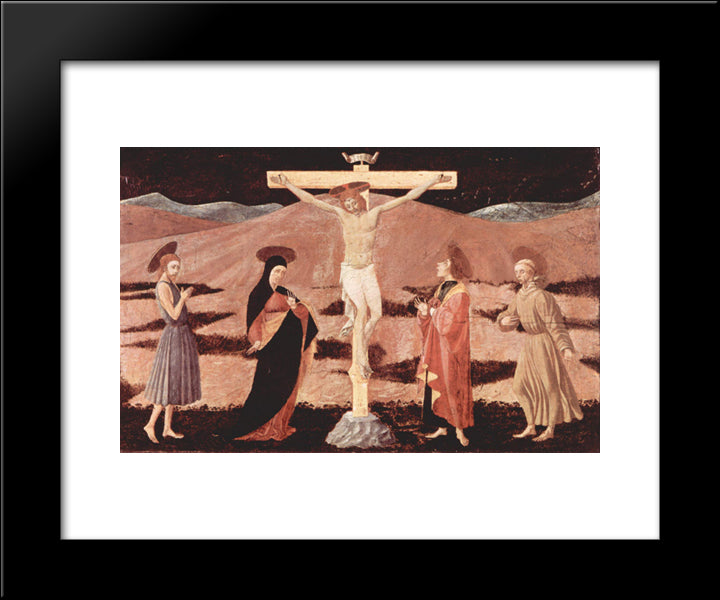 Christ On Cross 20x24 Black Modern Wood Framed Art Print Poster by Uccello, Paolo