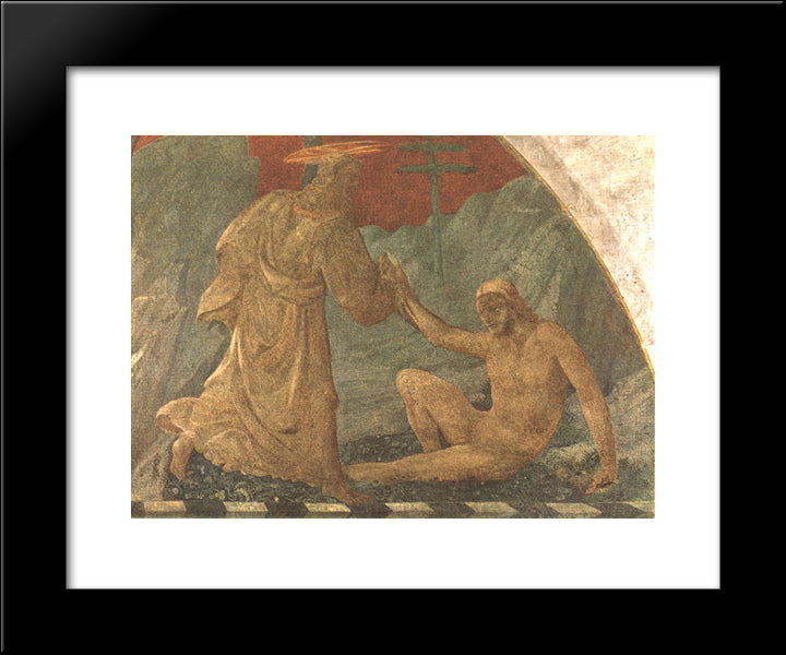 Creation Of Adam 20x24 Black Modern Wood Framed Art Print Poster by Uccello, Paolo
