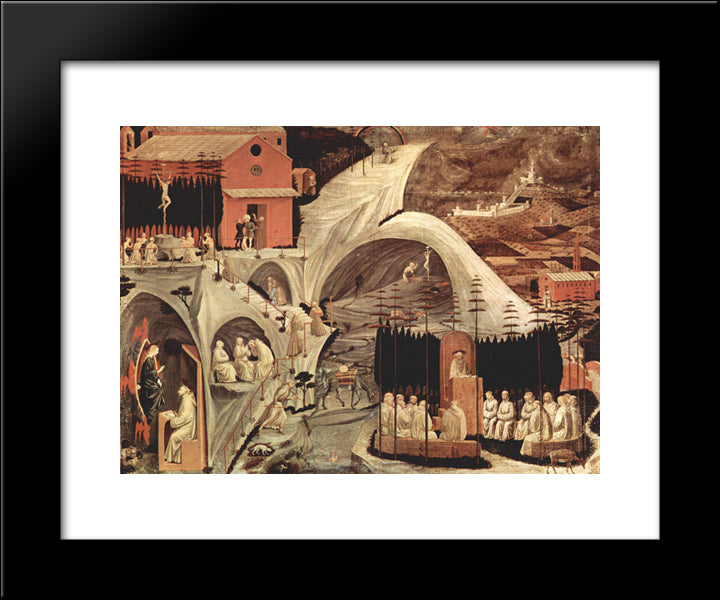 Episodes Of The Hermit Life 20x24 Black Modern Wood Framed Art Print Poster by Uccello, Paolo