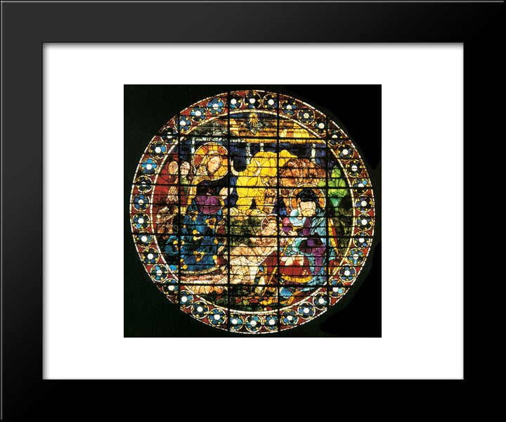 Oculus Depicting The Nativity 20x24 Black Modern Wood Framed Art Print Poster by Uccello, Paolo