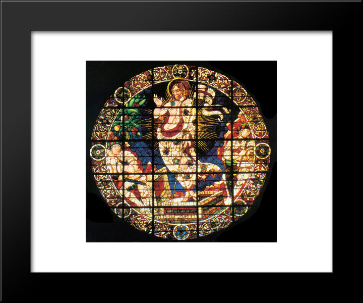 Oculus Depicting The Resurrection 20x24 Black Modern Wood Framed Art Print Poster by Uccello, Paolo