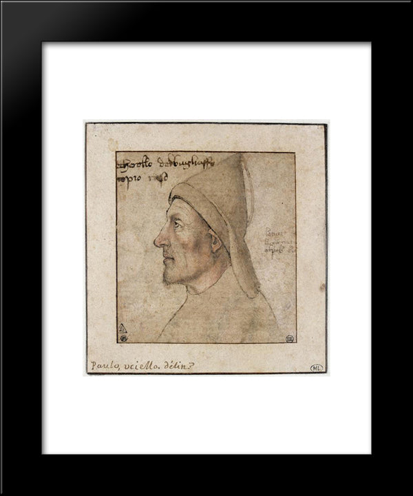 Portrait Of Man In Profile 20x24 Black Modern Wood Framed Art Print Poster by Uccello, Paolo