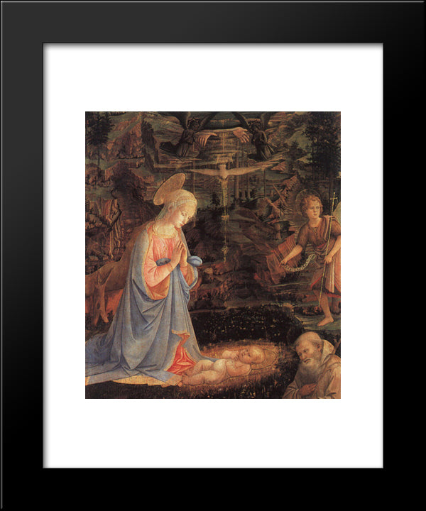 The Adoration Of The Child 20x24 Black Modern Wood Framed Art Print Poster by Uccello, Paolo