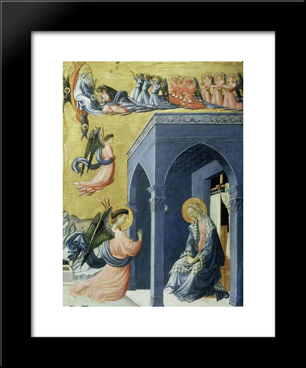 The Annunciation 20x24 Black Modern Wood Framed Art Print Poster by Uccello, Paolo