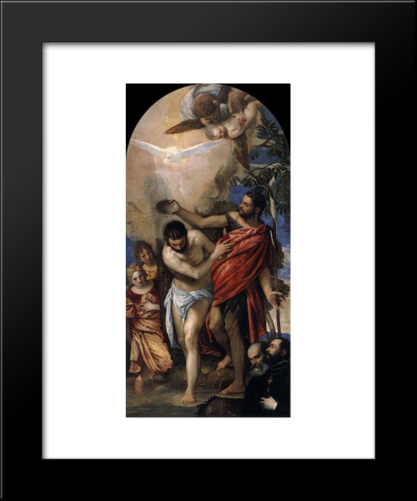 Baptism Of Christ 20x24 Black Modern Wood Framed Art Print Poster by Veronese, Paolo