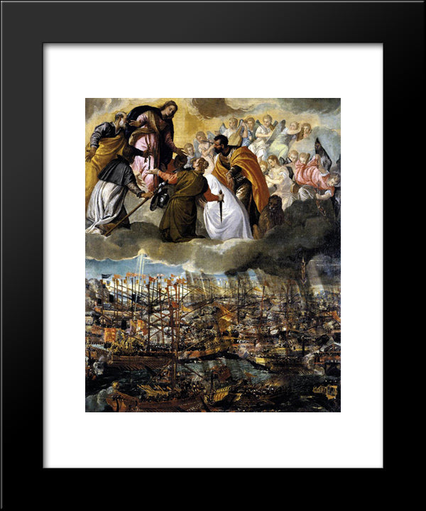 Battle Of Lepanto 20x24 Black Modern Wood Framed Art Print Poster by Veronese, Paolo