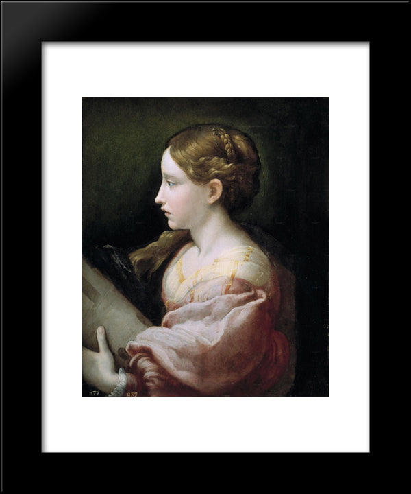 Saint Barbara 20x24 Black Modern Wood Framed Art Print Poster by Parmigianino