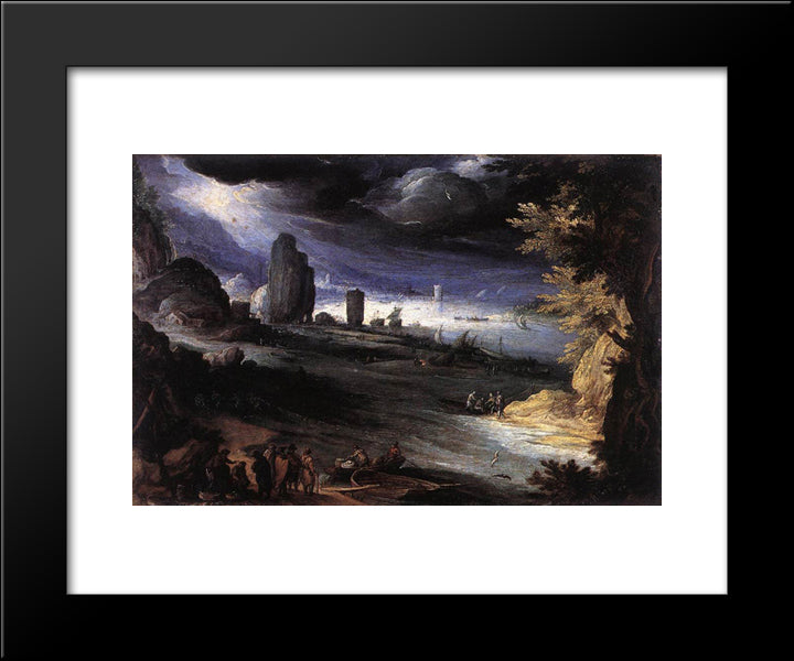 Coastal Landscape 20x24 Black Modern Wood Framed Art Print Poster by Bril, Paul