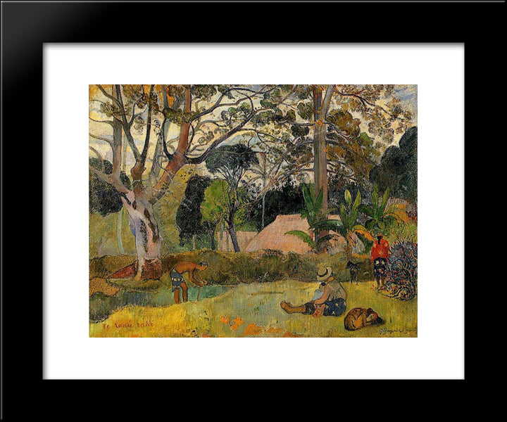 A Big Tree 20x24 Black Modern Wood Framed Art Print Poster by Gauguin, Paul