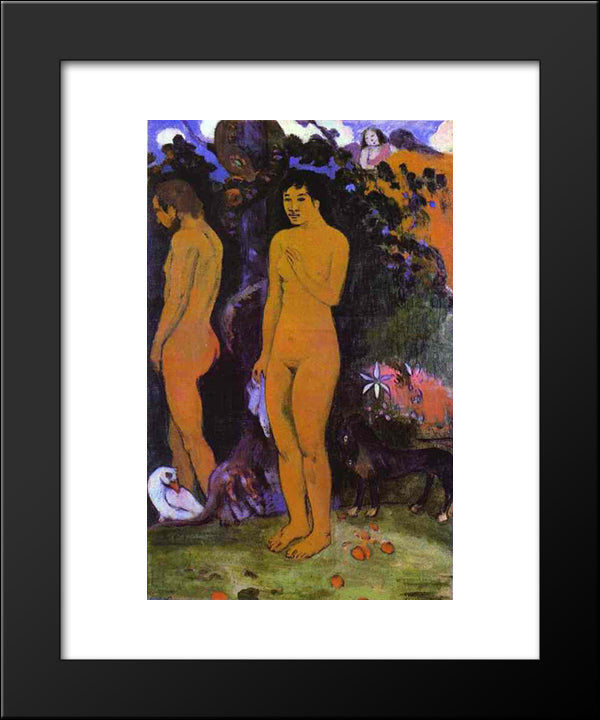 Adam And Eve 20x24 Black Modern Wood Framed Art Print Poster by Gauguin, Paul