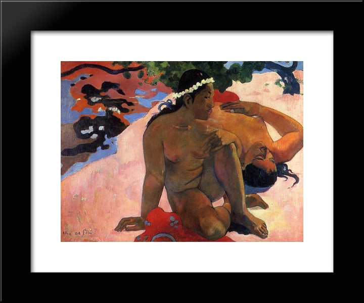 Are You Jealous 20x24 Black Modern Wood Framed Art Print Poster by Gauguin, Paul
