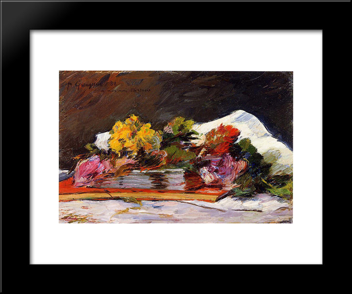 Bouquet Of Flowers 20x24 Black Modern Wood Framed Art Print Poster by Gauguin, Paul