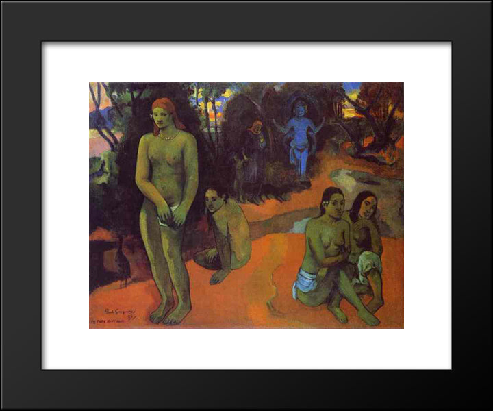 Delectable Waters 20x24 Black Modern Wood Framed Art Print Poster by Gauguin, Paul