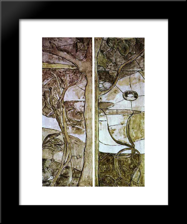 Floral And Vegetable Motifs 20x24 Black Modern Wood Framed Art Print Poster by Gauguin, Paul