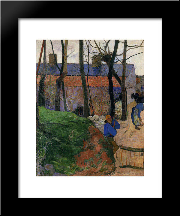 Houses In Le Pouldu 20x24 Black Modern Wood Framed Art Print Poster by Gauguin, Paul