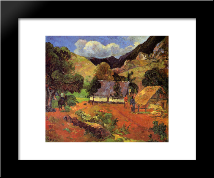 Landscape With Three Figures 20x24 Black Modern Wood Framed Art Print Poster by Gauguin, Paul