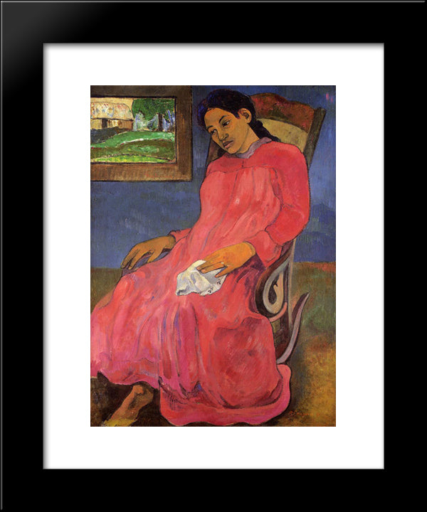 Melancholic 20x24 Black Modern Wood Framed Art Print Poster by Gauguin, Paul