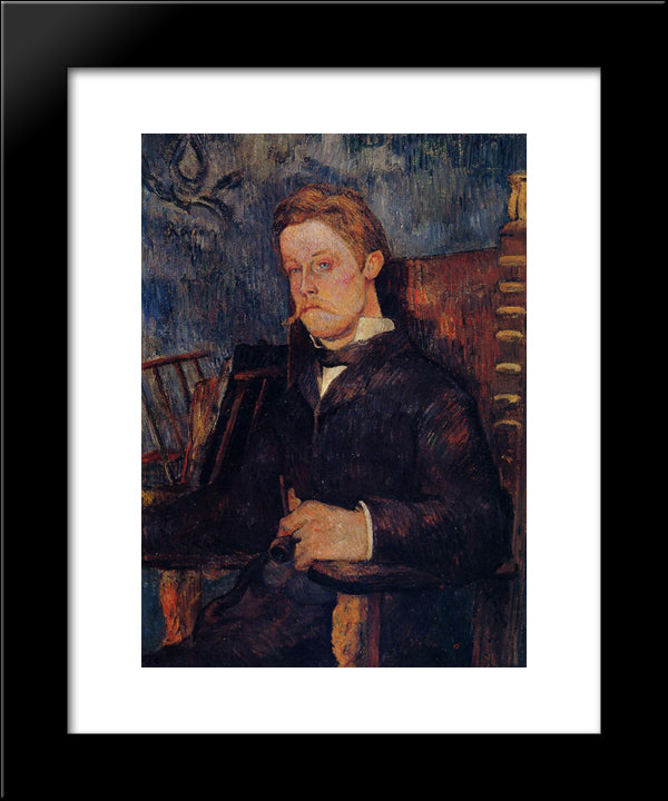 Portrait Of A Seated Man 20x24 Black Modern Wood Framed Art Print Poster by Gauguin, Paul