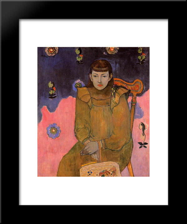 Portrait Of A Young Woman, Vaite (Jeanne) Goupil 20x24 Black Modern Wood Framed Art Print Poster by Gauguin, Paul