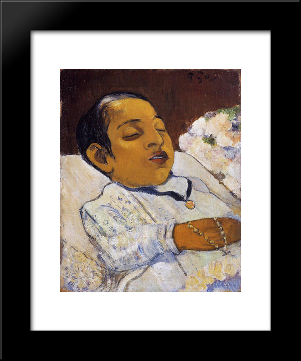 Portrait Of Atiti 20x24 Black Modern Wood Framed Art Print Poster by Gauguin, Paul