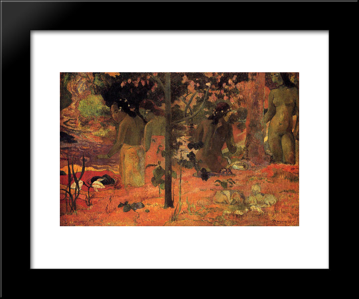 The Bathers 20x24 Black Modern Wood Framed Art Print Poster by Gauguin, Paul