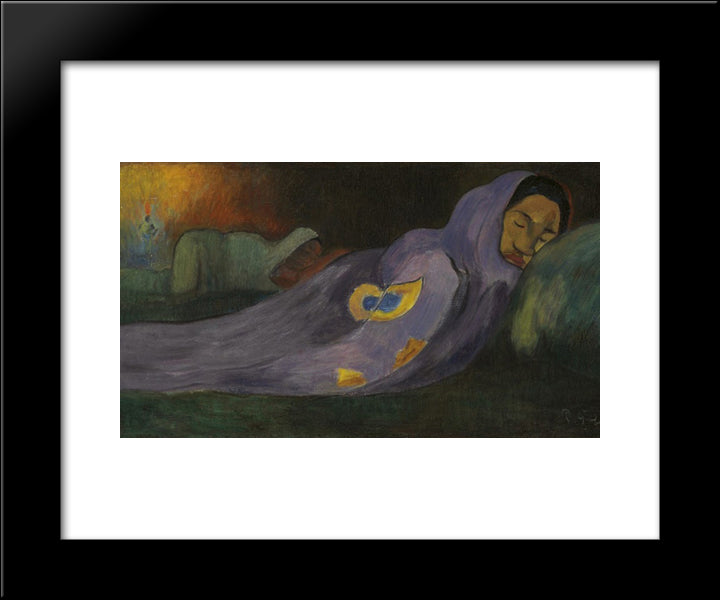 The Dreaming 20x24 Black Modern Wood Framed Art Print Poster by Gauguin, Paul