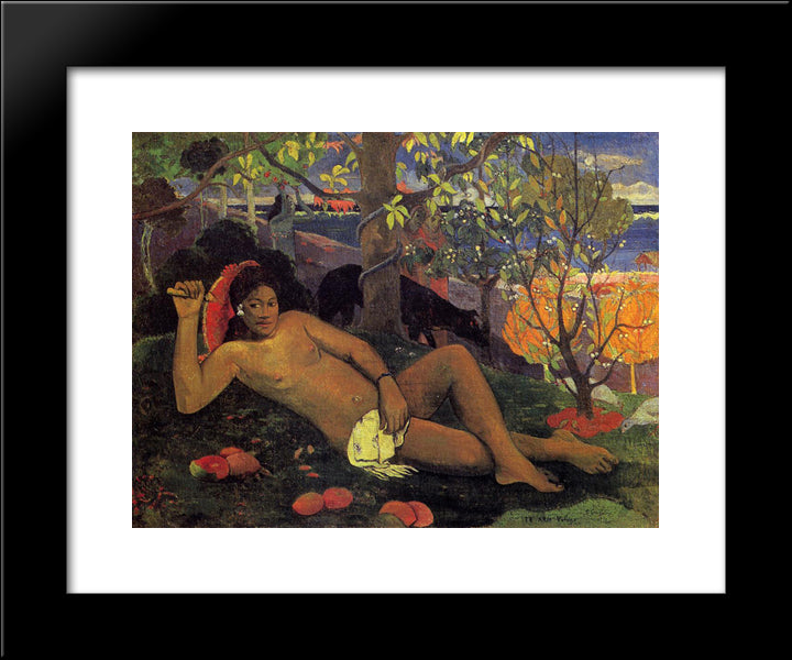 The King'S Wife 20x24 Black Modern Wood Framed Art Print Poster by Gauguin, Paul
