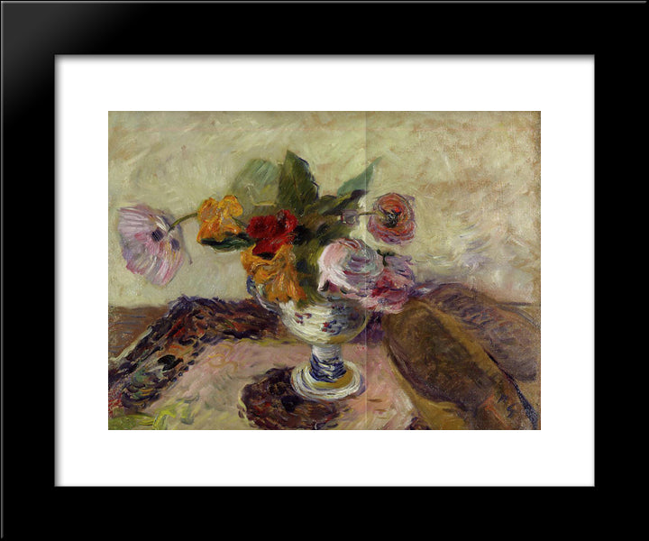 Vase Of Flowers 20x24 Black Modern Wood Framed Art Print Poster by Gauguin, Paul