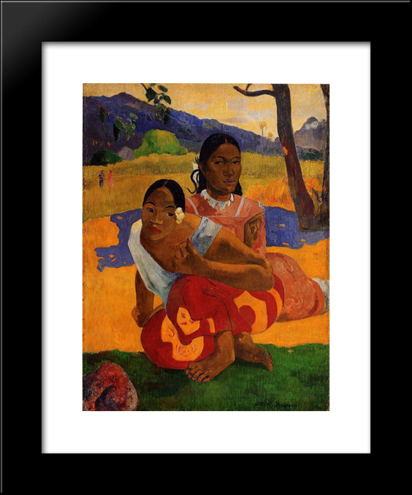 When Are You Getting Married 20x24 Black Modern Wood Framed Art Print Poster by Gauguin, Paul