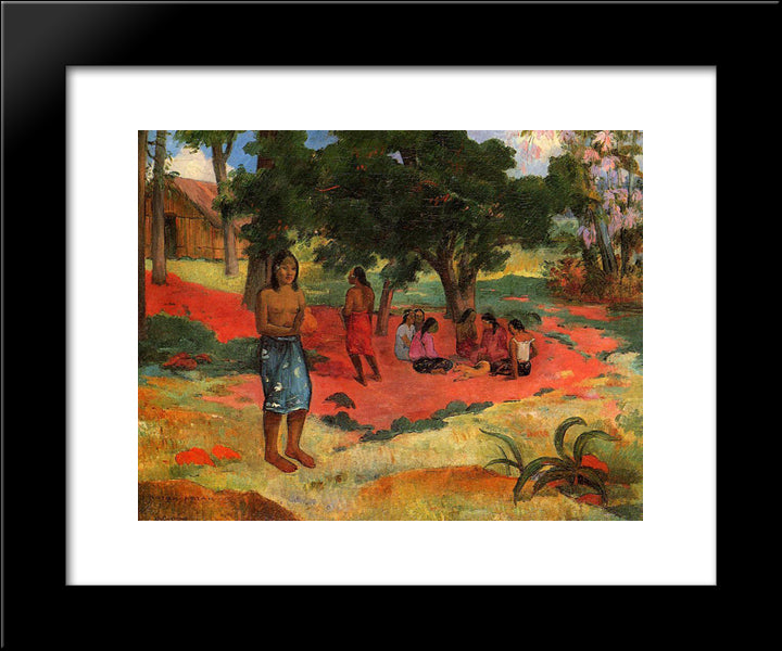 Whispered Words 20x24 Black Modern Wood Framed Art Print Poster by Gauguin, Paul