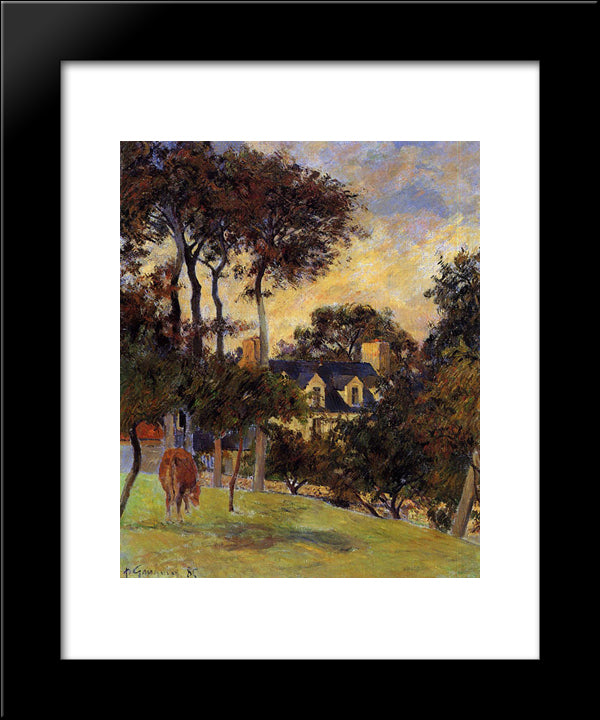 White House 20x24 Black Modern Wood Framed Art Print Poster by Gauguin, Paul