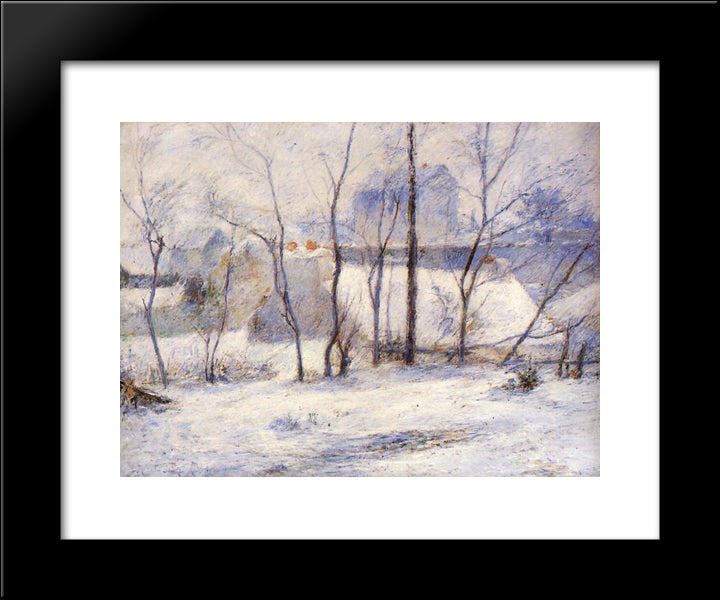 Winter Landscape 20x24 Black Modern Wood Framed Art Print Poster by Gauguin, Paul