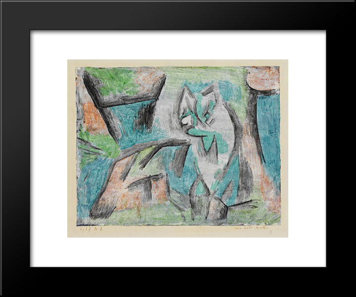 A Kind Of Cat 20x24 Black Modern Wood Framed Art Print Poster by Klee, Paul