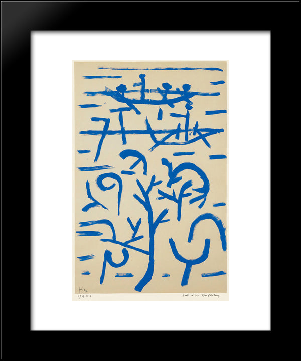 Boats In The Flood 20x24 Black Modern Wood Framed Art Print Poster by Klee, Paul