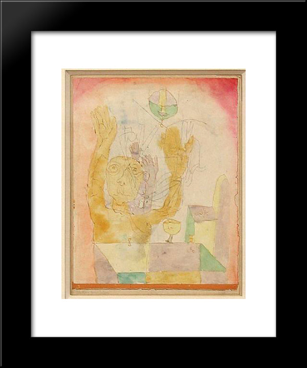 Enlightenment Of Two Sectie 20x24 Black Modern Wood Framed Art Print Poster by Klee, Paul
