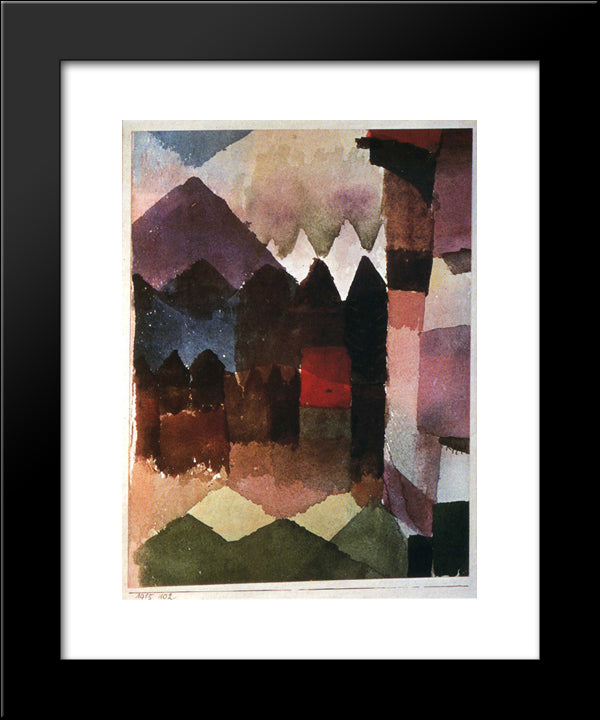 Foehn Wind In Marc'S Garden 20x24 Black Modern Wood Framed Art Print Poster by Klee, Paul