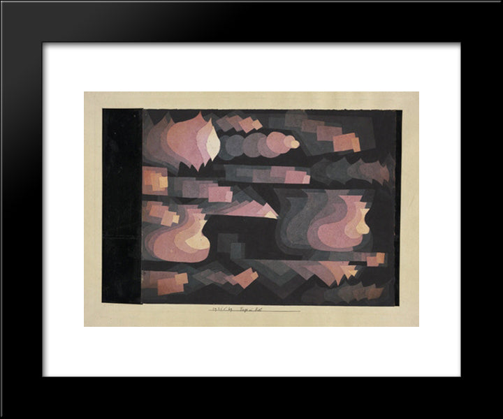 Fugue In Red 20x24 Black Modern Wood Framed Art Print Poster by Klee, Paul