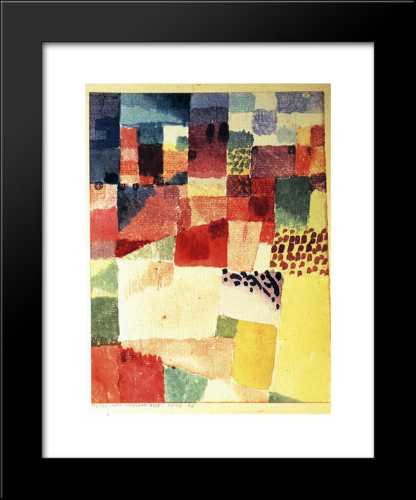 Hammamet 20x24 Black Modern Wood Framed Art Print Poster by Klee, Paul