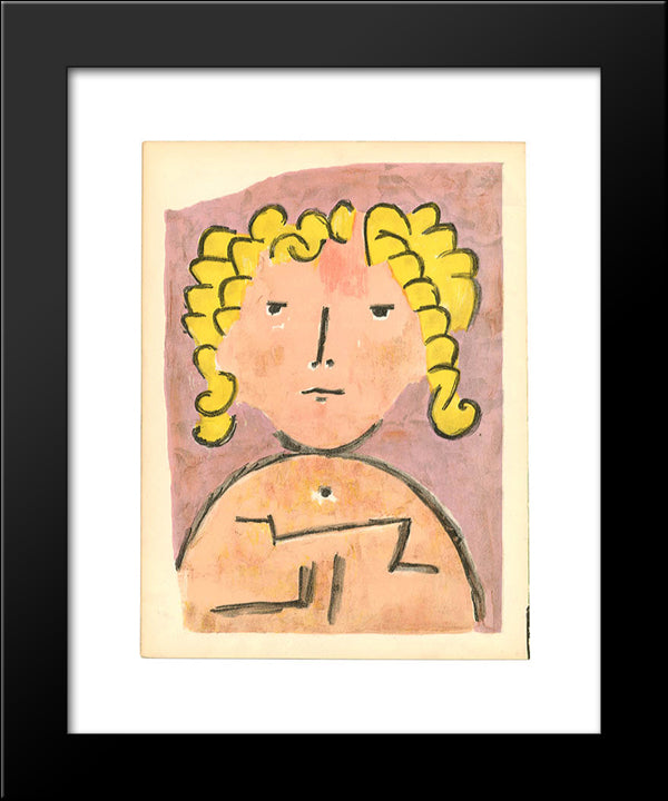 Head Of A Child 20x24 Black Modern Wood Framed Art Print Poster by Klee, Paul